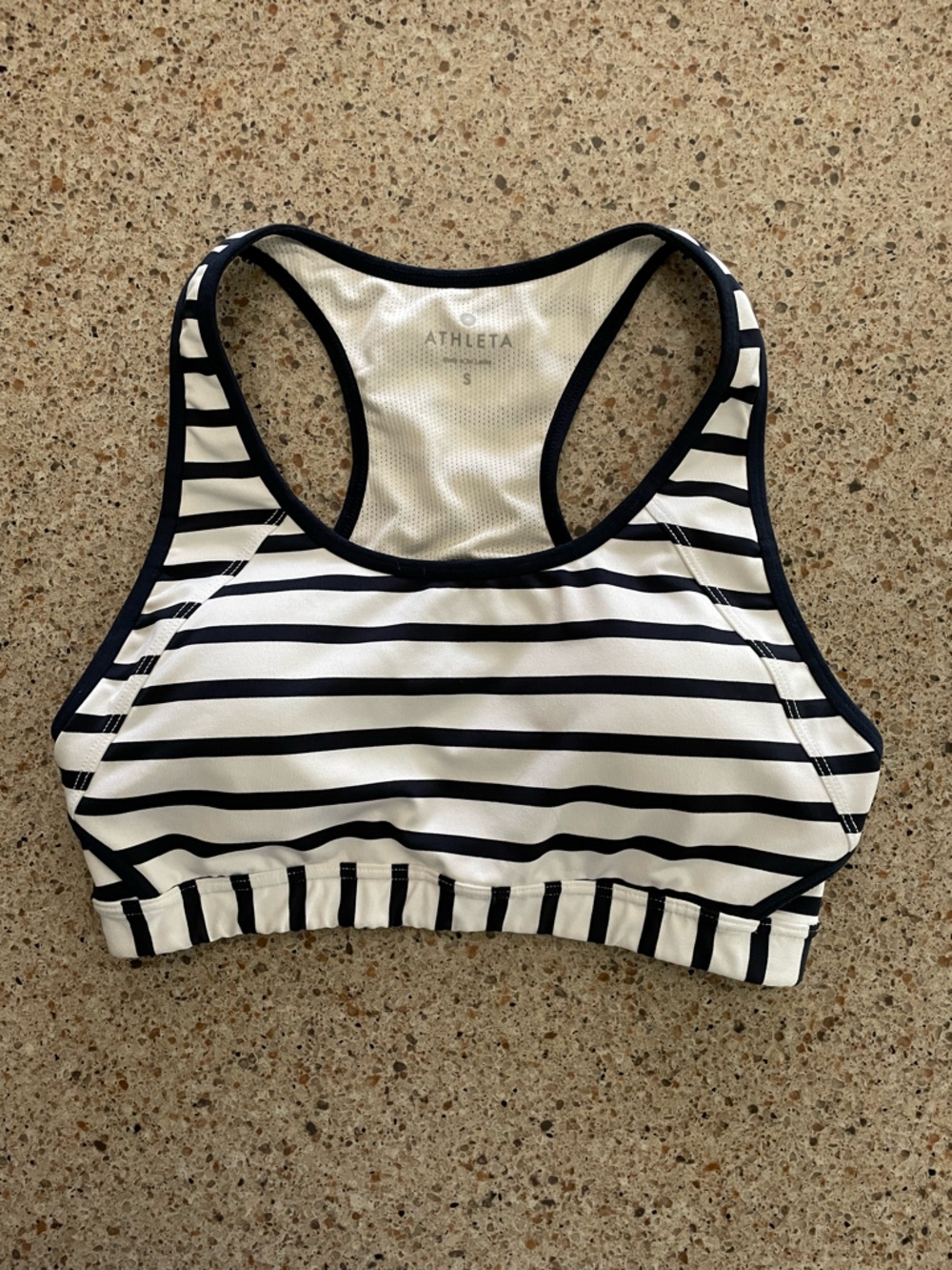 Athleta Navy and White Striped Racerback Top Adult - Small